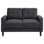 BOWEN II FABRIC UPHOLSTERED TRACK ARM LOVESEAT STEEL GREY - Image 3