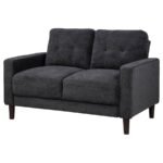 BOWEN II FABRIC UPHOLSTERED TRACK ARM LOVESEAT STEEL GREY - Image 4