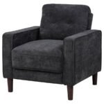 BOWEN II FABRIC UPHOLSTERED TRACK ARM CHAIR STEEL GREY - Image 4