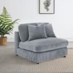 BLAINE UPHOLSTERED ARMLESS CHAIR FOG - Image 2