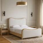 Arvada Linen Textured Fabric Upholstered Bed - Image 2