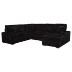 DEVONSHIRE SLEEPER SECTIONAL SOFA STORAGE CHAISE BLACK
