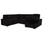DEVONSHIRE SLEEPER SECTIONAL SOFA STORAGE CHAISE BLACK - Image 4