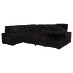 DEVONSHIRE SLEEPER SECTIONAL SOFA STORAGE CHAISE BLACK - Image 5