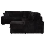 DEVONSHIRE SLEEPER SECTIONAL SOFA STORAGE CHAISE BLACK - Image 6