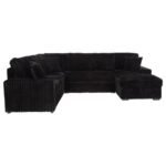 DEVONSHIRE SLEEPER SECTIONAL SOFA STORAGE CHAISE BLACK - Image 9