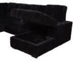 DEVONSHIRE SLEEPER SECTIONAL SOFA STORAGE CHAISE BLACK - Image 11