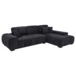 OCTAVIA UPHOLSTERED SECTIONAL CHAISE SOFA BLACK