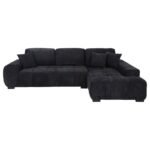OCTAVIA UPHOLSTERED SECTIONAL CHAISE SOFA BLACK - Image 3