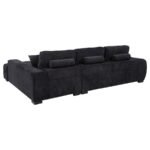 OCTAVIA UPHOLSTERED SECTIONAL CHAISE SOFA BLACK - Image 4
