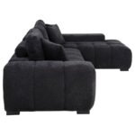 OCTAVIA UPHOLSTERED SECTIONAL CHAISE SOFA BLACK - Image 6