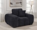 OCTAVIA UPHOLSTERED TRACK ARM ACCENT CHAIR BLACK - Image 2