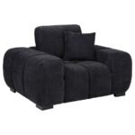 OCTAVIA UPHOLSTERED TRACK ARM ACCENT CHAIR BLACK