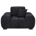 OCTAVIA UPHOLSTERED TRACK ARM ACCENT CHAIR BLACK - Image 3