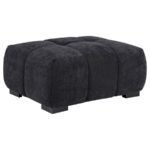 OCTAVIA UPHOLSTERED RECTANGULAR OTTOMAN BLACK