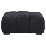 OCTAVIA UPHOLSTERED RECTANGULAR OTTOMAN BLACK - Image 3