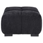 OCTAVIA UPHOLSTERED RECTANGULAR OTTOMAN BLACK - Image 4