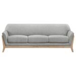 VAUGHN 3-PIECE FABRIC UPHOLSTERED FLARED ARM SOFA SET GREY - Image 4