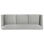 VAUGHN 3-PIECE FABRIC UPHOLSTERED FLARED ARM SOFA SET GREY - Image 6