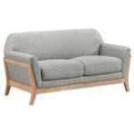 VAUGHN 3-PIECE FABRIC UPHOLSTERED FLARED ARM SOFA SET GREY - Image 7