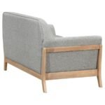 VAUGHN 3-PIECE FABRIC UPHOLSTERED FLARED ARM SOFA SET GREY - Image 9