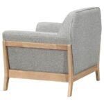 VAUGHN 3-PIECE FABRIC UPHOLSTERED FLARED ARM SOFA SET GREY - Image 13