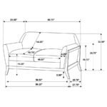 VAUGHN 3-PIECE FABRIC UPHOLSTERED FLARED ARM SOFA SET GREY - Image 17