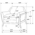 VAUGHN 3-PIECE FABRIC UPHOLSTERED FLARED ARM SOFA SET GREY - Image 18