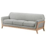 VAUGHN FABRIC UPHOLSTERED FLARED ARM SOFA GREY - Image 4