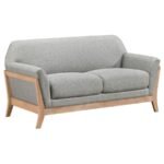 VAUGHN FABRIC UPHOLSTERED FLARED ARM LOVESEAT GREY