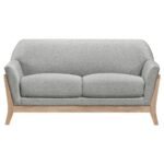 VAUGHN FABRIC UPHOLSTERED FLARED ARM LOVESEAT GREY - Image 3