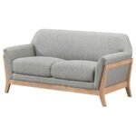 VAUGHN FABRIC UPHOLSTERED FLARED ARM LOVESEAT GREY - Image 4