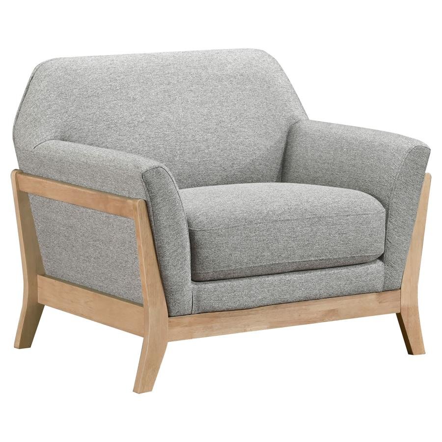 511073_02x900.jpg VAUGHN FABRIC UPHOLSTERED FLARED ARM ACCENT CHAIR GREY - Image 1
