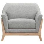 VAUGHN FABRIC UPHOLSTERED FLARED ARM ACCENT CHAIR GREY - Image 3