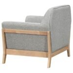 VAUGHN FABRIC UPHOLSTERED FLARED ARM ACCENT CHAIR GREY - Image 5