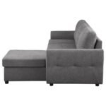 SAMANTHA UPHOLSTERED STORAGE SLEEPER SECTIONAL SOFA GREY - Image 9