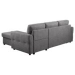 SAMANTHA UPHOLSTERED STORAGE SLEEPER SECTIONAL SOFA GREY - Image 10