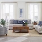 GLENN 3-PIECE UPHOLSTERED SOFA SET LIGHT GREY AND BLUE