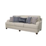 GLENN UPHOLSTERED ENGLISH ARM SOFA LIGHT GREY AND BLUE - Image 4