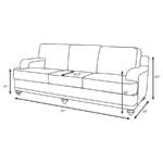 GLENN UPHOLSTERED ENGLISH ARM SOFA LIGHT GREY AND BLUE - Image 7