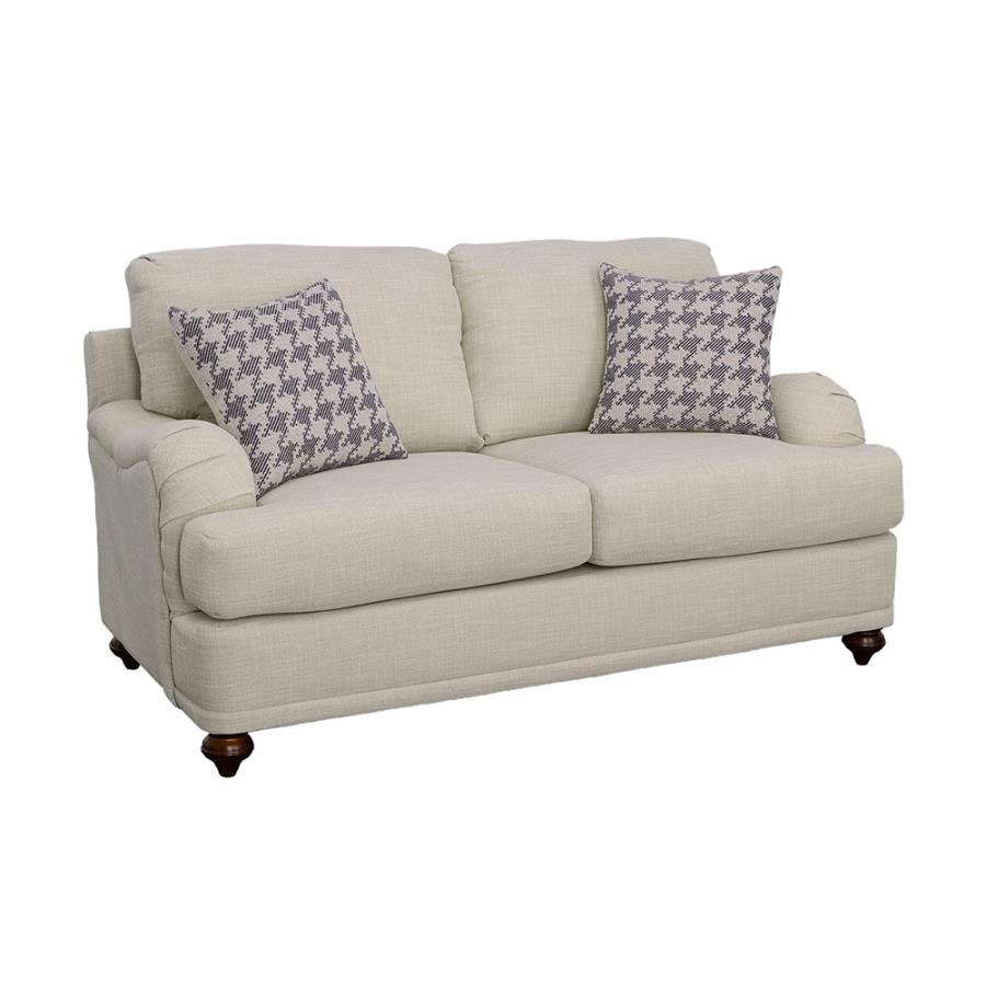 511092_01x900.jpg GLENN UPHOLSTERED ENGLISH ARM LOVESEAT LIGHT GREY AND BLUE - Image 1