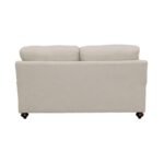 GLENN UPHOLSTERED ENGLISH ARM LOVESEAT LIGHT GREY AND BLUE - Image 6