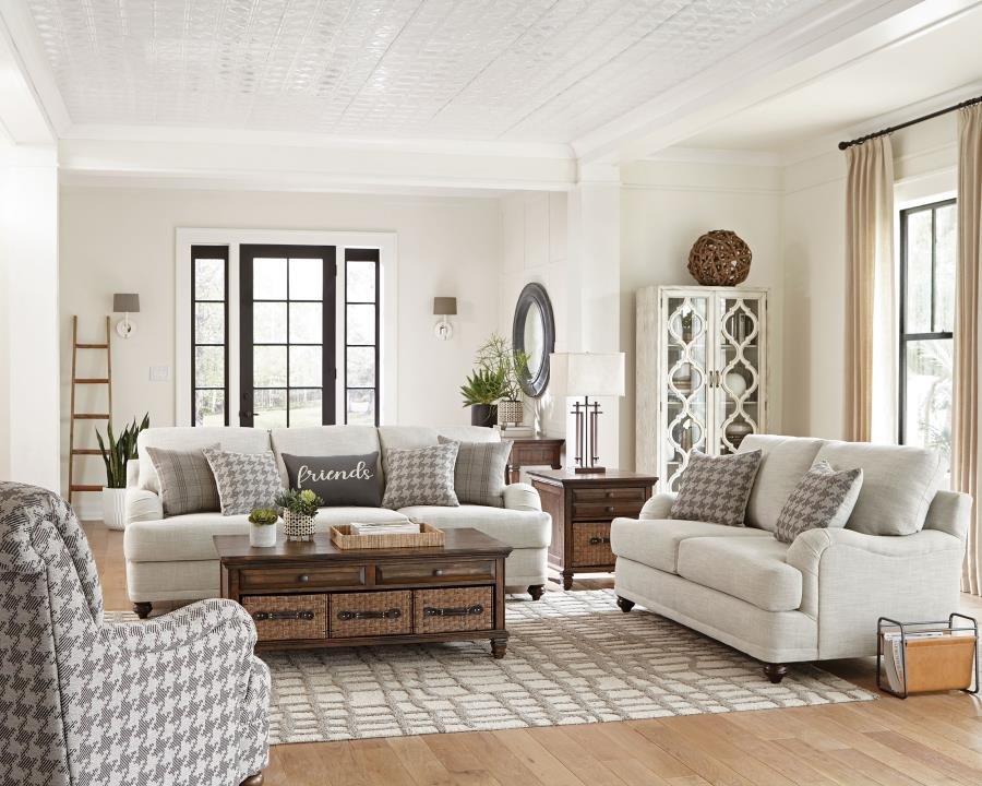 511094-S3_01x900.jpg GLENN 3-PIECE UPHOLSTERED SOFA SET LIGHT GREY AND GREY - Image 1