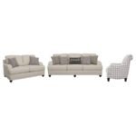 GLENN 3-PIECE UPHOLSTERED SOFA SET LIGHT GREY AND GREY - Image 2