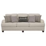GLENN UPHOLSTERED ENGLISH ARM SOFA LIGHT GREY AND GREY - Image 3