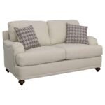 GLENN UPHOLSTERED ENGLISH ARM LOVESEAT LIGHT GREY AND GREY