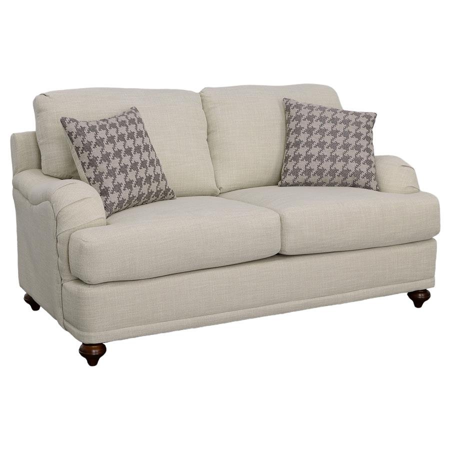 511095_02x900.jpg GLENN UPHOLSTERED ENGLISH ARM LOVESEAT LIGHT GREY AND GREY - Image 1