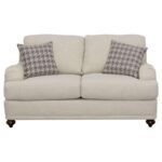 GLENN UPHOLSTERED ENGLISH ARM LOVESEAT LIGHT GREY AND GREY - Image 3
