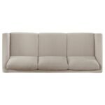 ISLINGTON 3-PIECE UPHOLSTERED PANEL ARM SOFA SET TAUPE - Image 6