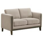 ISLINGTON 3-PIECE UPHOLSTERED PANEL ARM SOFA SET TAUPE - Image 7